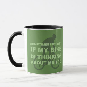 Mug Demandez-vous si mon vélo pense au vert imitation