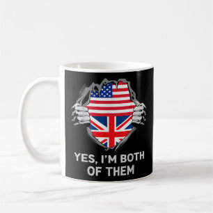 Mug Demi-Américain Moitié Anglais USA Angleterre Drape