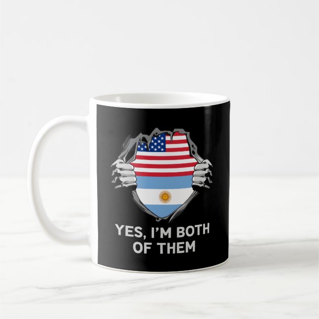 Mug Demi-Américain moitié Argentine Usa Argentine Drap (Gauche)