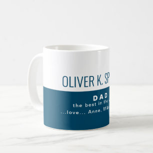 Mug Demi-bleu demi-blanc meilleur papa message d'amour
