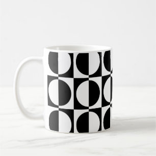 Mug Demi-Carré géométrique rétro et Motif circulaire