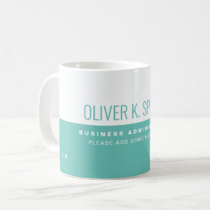 Mug Demi-Turquoise professionnel demi-blanc moderne bl
