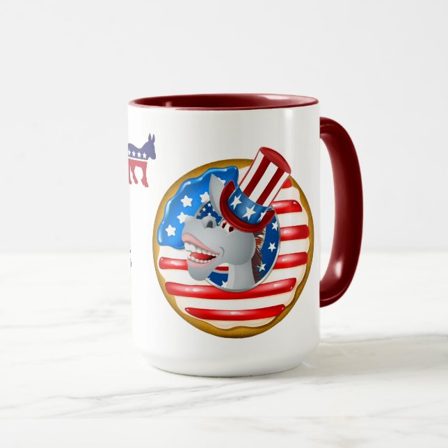 Mug Démocrate Dieu bénisse l'Amérique Doughnut (Devant droit)