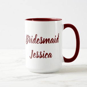 Mug Demoiselle d'honneur Bourgogne Écriture Élégante C