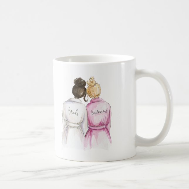 Mug Demoiselle d'honneur ? Domestique foncée de petit (Droite)