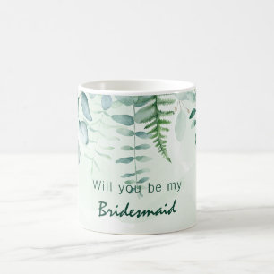 Mug Demoiselle d'honneur eucalyptus verdure
