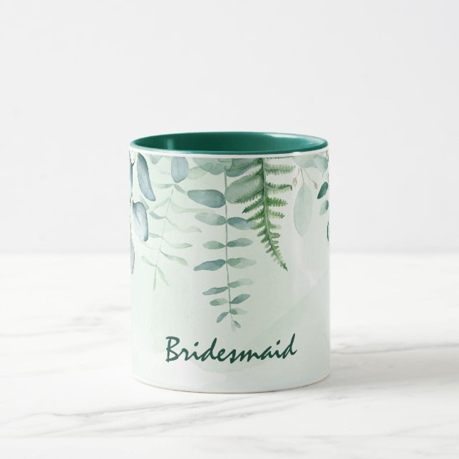 Mug Demoiselle d'honneur eucalyptus verdure mariage ve (Centre)