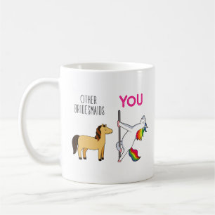 Mug Demoiselle d'honneur Licorne Mariage Drôle