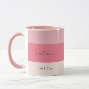 Mug Demoiselle d'honneur personnalisée bloc de couleur