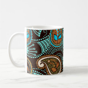 Mug Denim Paisley : Motif de texture de Jeans sans cou
