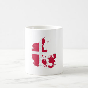 Mug Denmark flag and map