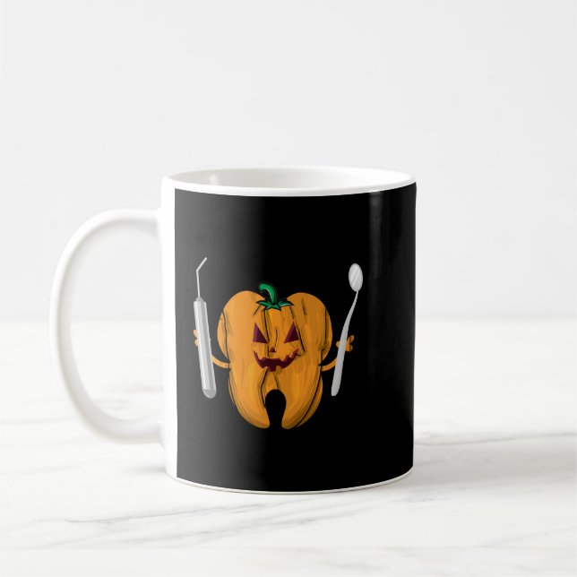 Mug Dental Halloween Dentiste Citrouille Dentiste Hall (Gauche)