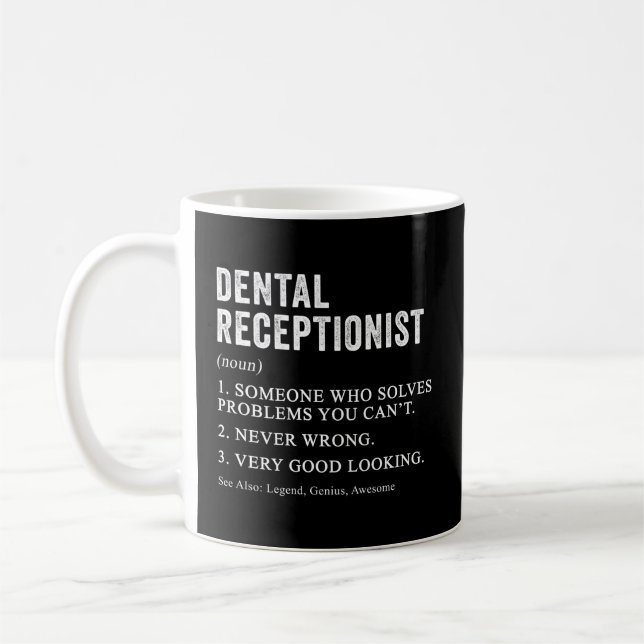Mug Dental Receptionist Définition Dentiste Bureau Hum (Gauche)
