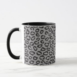 Mug Dentelle nette noire avec le motif de léopard sur