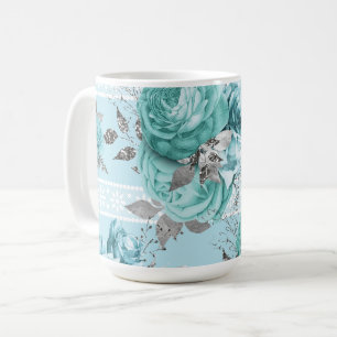 Mug Dentelle Rose bleue