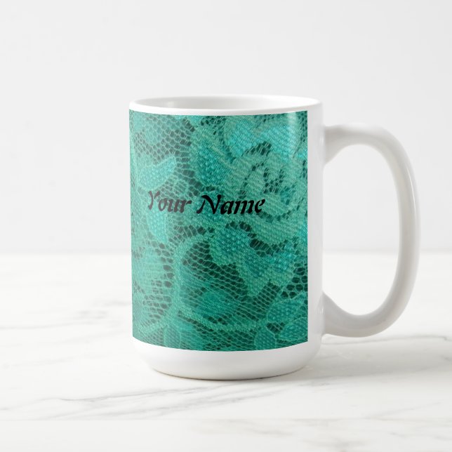 Mug Dentelle turquoise (Droite)