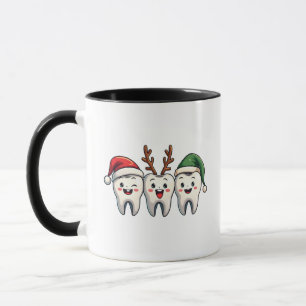 Mug Dentiste Noël Dental Père Noël Floss Xmas Tree