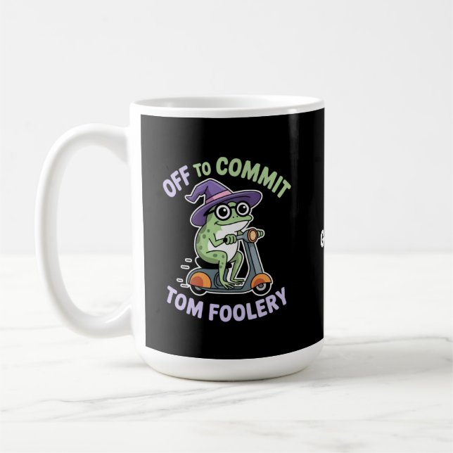 Mug Départ pour engager Tom Foolery Frog Funny Meme (Gauche)