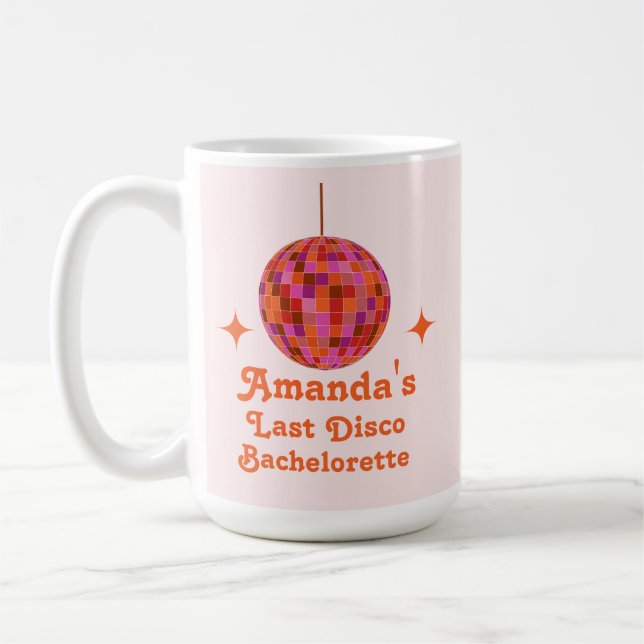 Mug Dernière soirée disco entre filles Rose Orange Gro (Gauche)