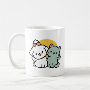 Mug Des amis vrais pour toujours   Cute Cat & Chien Du