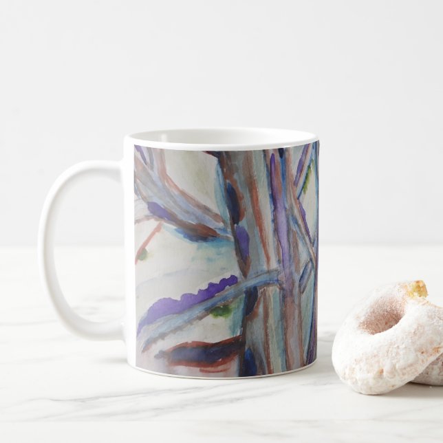 Mug des arbres Abstraits (Avec donut)