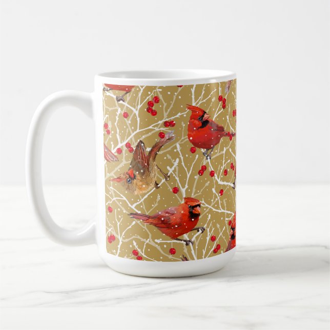 Mug des cardinaux neige d'hiver (Gauche)