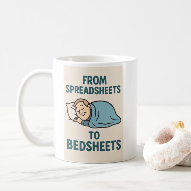 Mug Des feuilles de calcul aux feuilles de calcul - Ca (Avec donut)