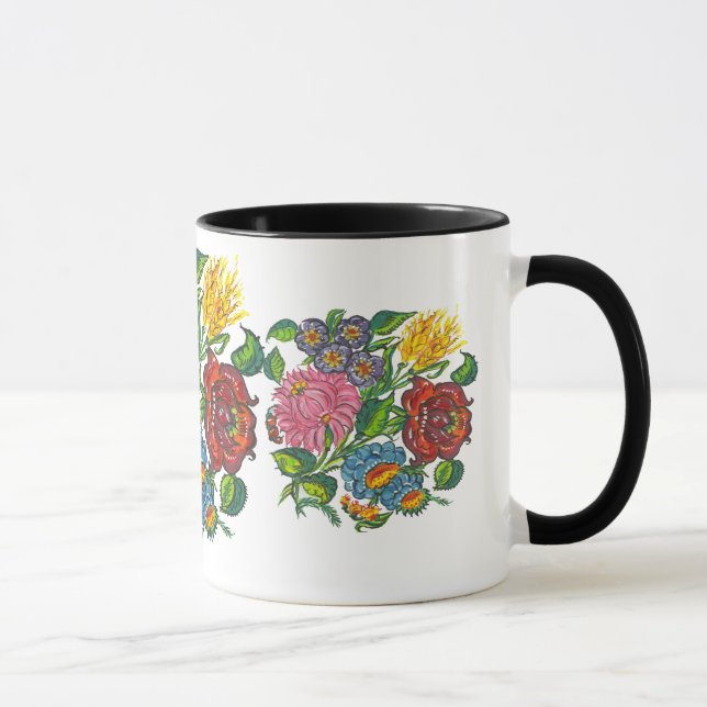 Mug Des fleurs hongroises colorées (Droite)