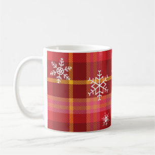 Mug Des flocons de neige sur une plaque de Noël