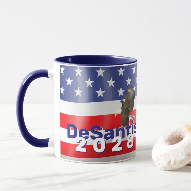 Mug DeSantis 2028 avec Bald Eagle (Avec donut)