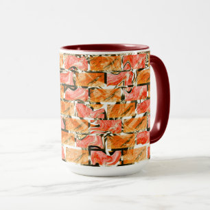 Mug Desenho no estilo tijolos com tom de brilho