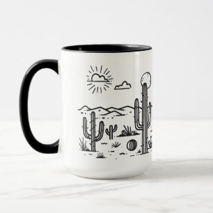 Mug Desert Landscape with Cacti nature