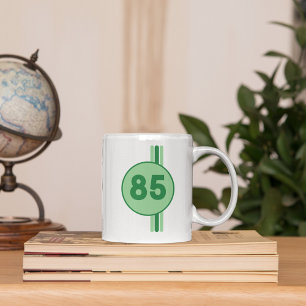 Mug Design 85 en vert on mint green with stripes