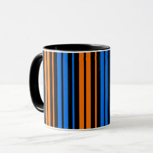 Mug Design à rayures verticales bleu orange bleu  