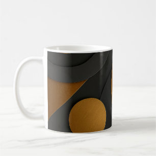 Mug Design abstrait géométrique noir et or de luxe