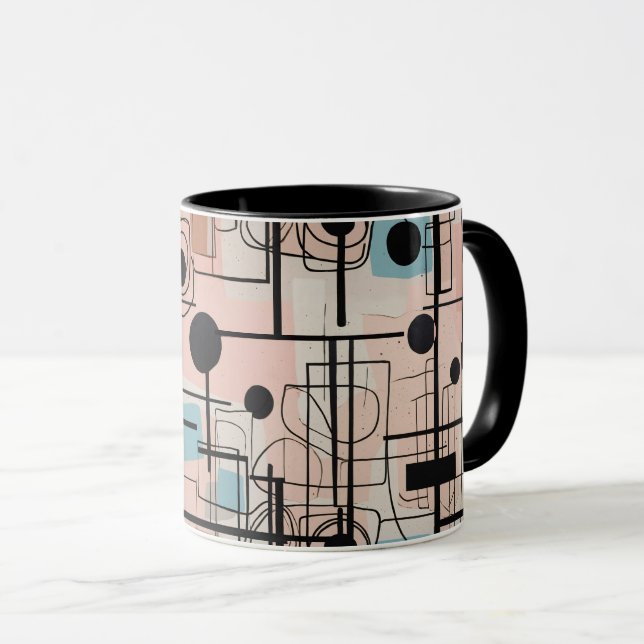 Mug Design abstrait moderne, lignes dynamiques Lancer  (Devant droit)