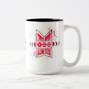 Mug Design Abstrait Rouge Élégant   Esthétique Mod