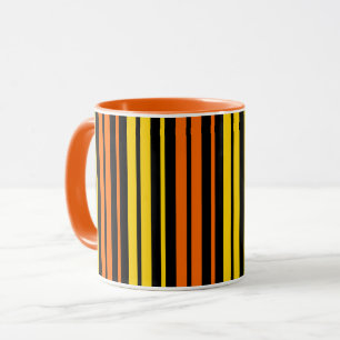 Mug Design bandes verticales jaunes et orange foncé
