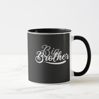 Mug design cursive gris blanc grand frère.