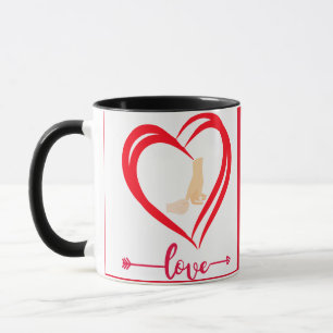 Mug Design de coeur, tenir les mains, couple Velentine