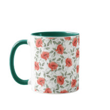 Design de fleurs de pavot rouge