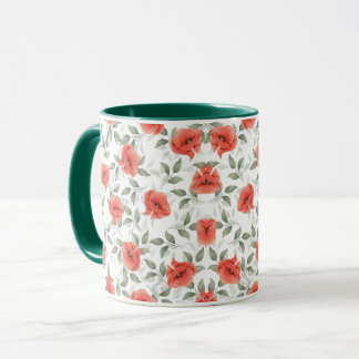Mug Design de fleurs de pavot rouge