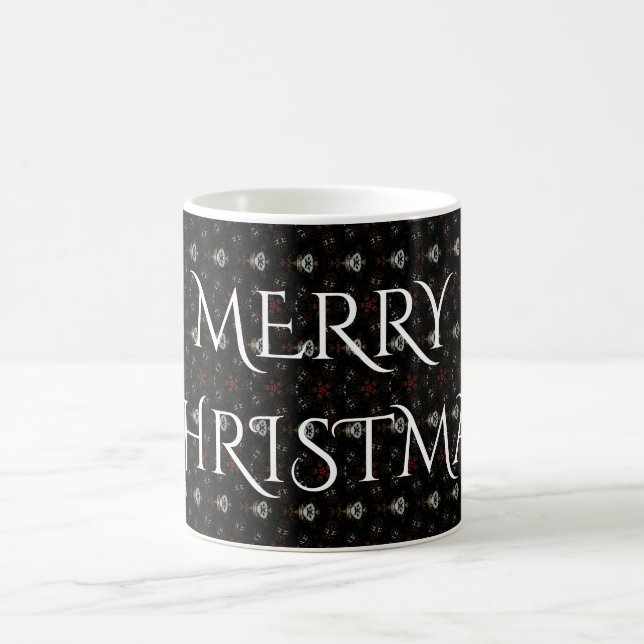 Mug Design de fleurs kaléidoscopiques rouge noir et bl (Centre)