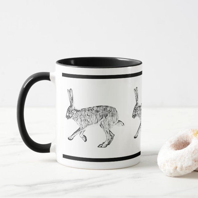 Mug Design de Jacklapin Sud-Ouest noir et blanc (Avec donut)