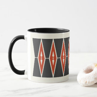 Mug Design de Motif géométrique nordique rouge et noir