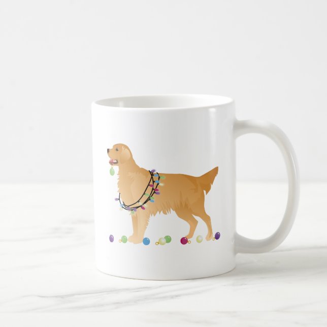 Mug Design de Noël Golden Retrior (Droite)