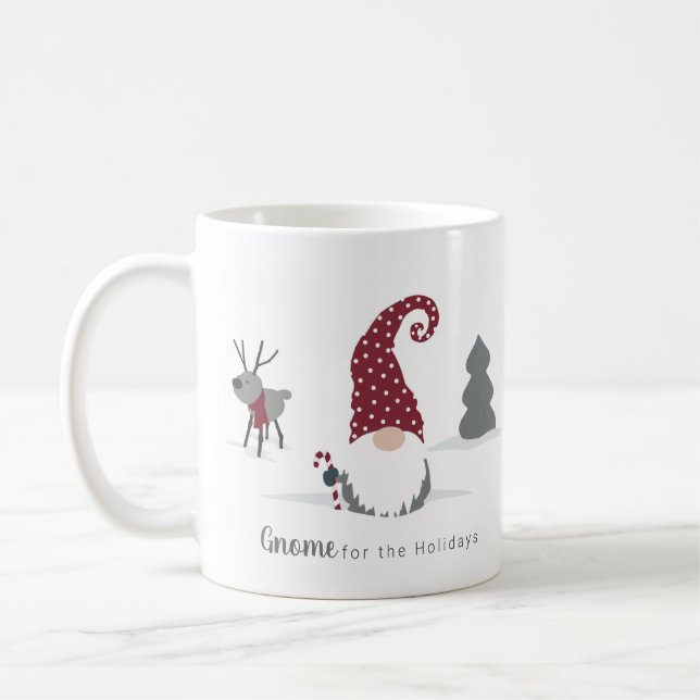 Mug Design de tomte scandinave de Gnome et de rennes (Gauche)