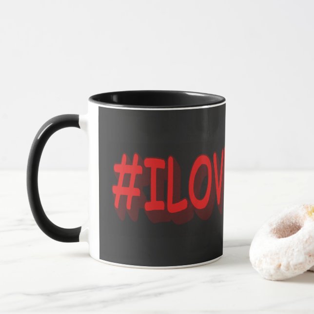 Mug Design d'expression mignon "#ILOVEISRAE". Commande (Avec donut)