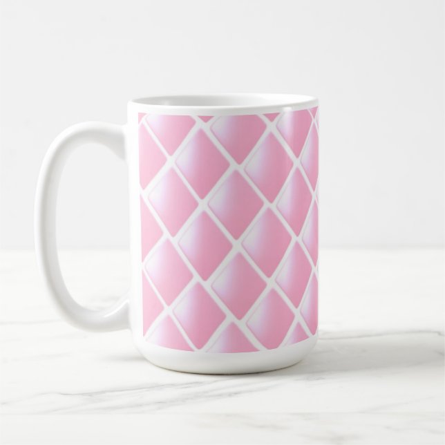 Mug Design Diamant Rose Et Blanc (Gauche)