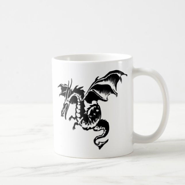 Mug Design Dragon Volant Blanc (Droite)